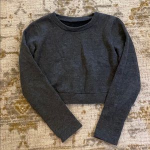 Alo charcoal grey cropped sweatshirt size xs